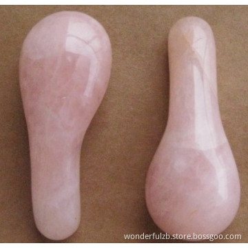 carved natural gemstone rose quartz paddles